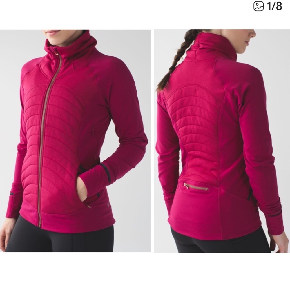 Lululemon Fleece Out Jacket Berry Rumble Size 4 - Picture 13 of 13
